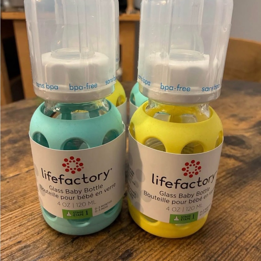 Set of 4 Lifefactory Glass Baby Bottles - 4 oz